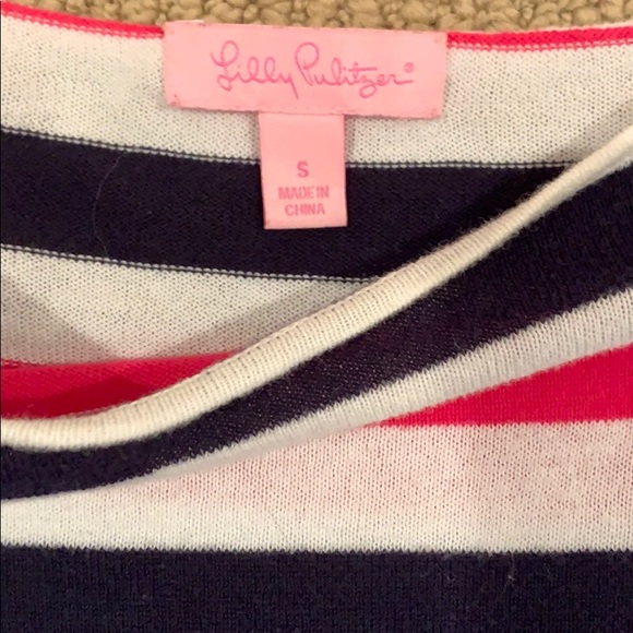 Lilly Pulitzer pink and navy knit top - Picture 2 of 4